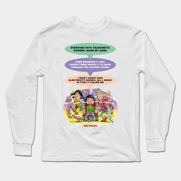 Emo Philips Long Sleeve T-Shirt by PLAYDIGITAL2020